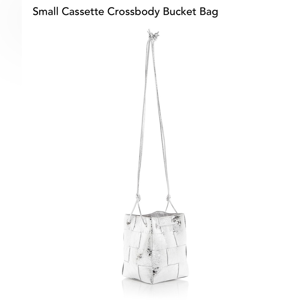 Inspired Silver Small Cassette Crossbody Bucket Bag